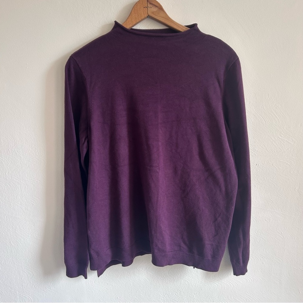 Adrianna Papell Purple Mock Neck Knit Sweater - Size M